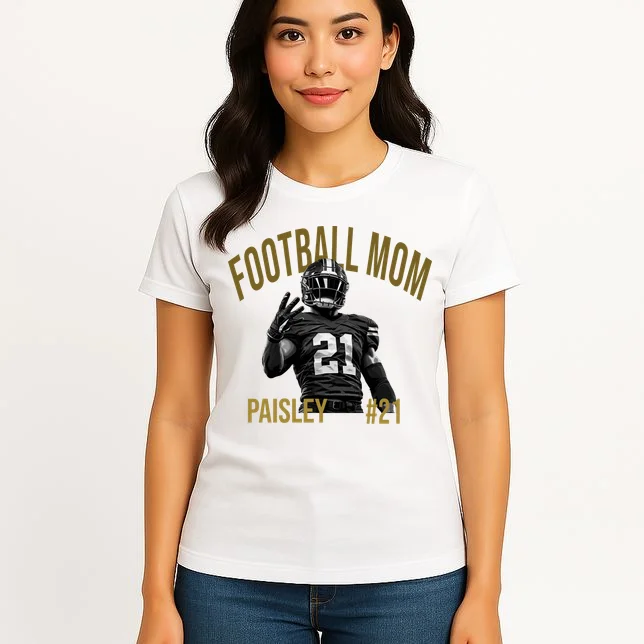 Football Player Graphic – Vintage American Football Jersey Number Design Women's T-Shirt - Front 3