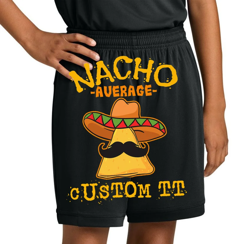 Funny Personalized Meme Nacho Average Custom Text Name Kids Shorts - Front 1
