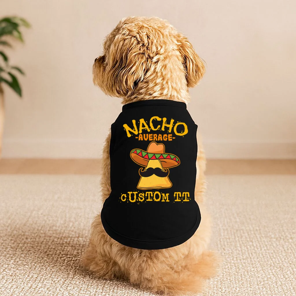 Funny Personalized Meme Nacho Average Custom Text Name Doggie Tank - Front 1