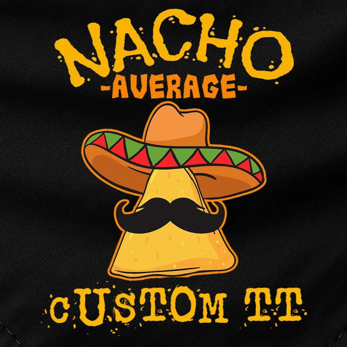 Funny Personalized Meme Nacho Average Custom Text Name Dog Bandana - Front - Close-up