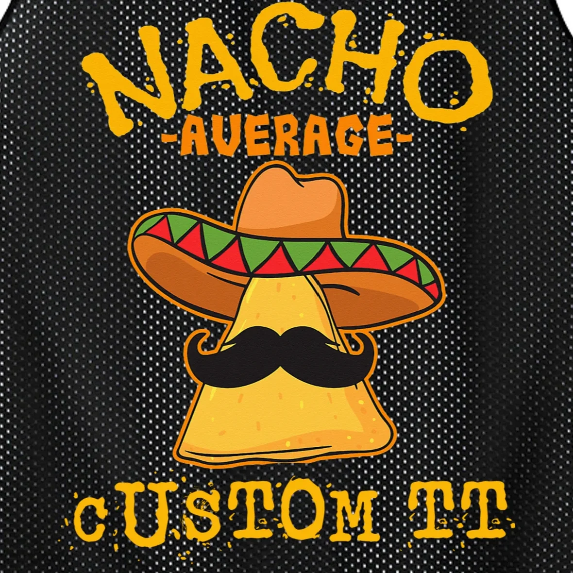 Funny Personalized Meme Nacho Average Custom Text Name Men's Basketball Jersey - Front - Close-up