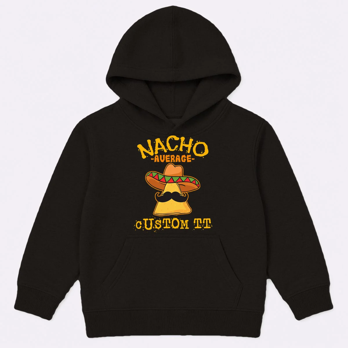 Funny Personalized Meme Nacho Average Custom Text Name Kids Hoodie - Front