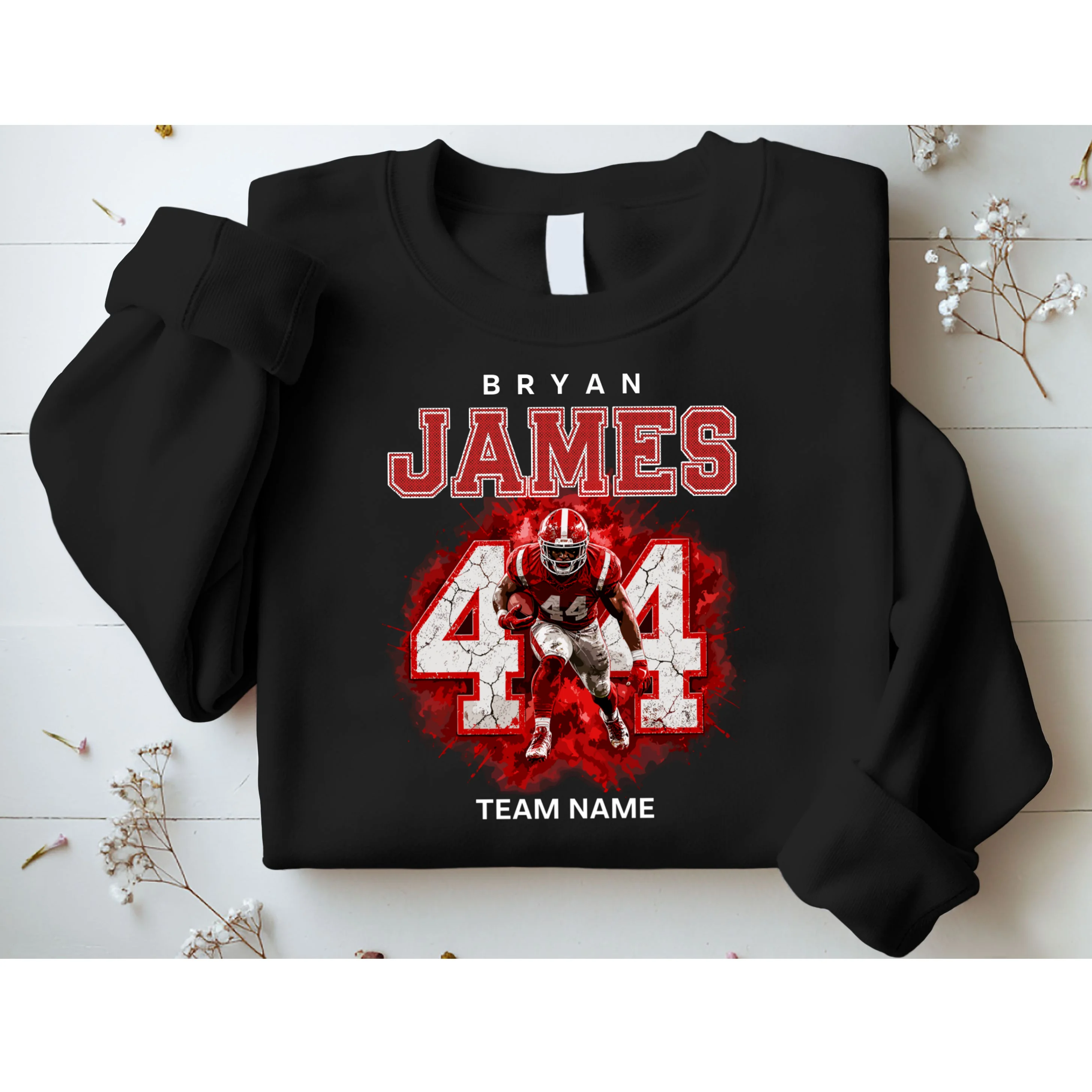 Football Player Name Personalized Custom Team Gift  - Custom Football Jersey Player Design Men's Sweatshirt - Front 1