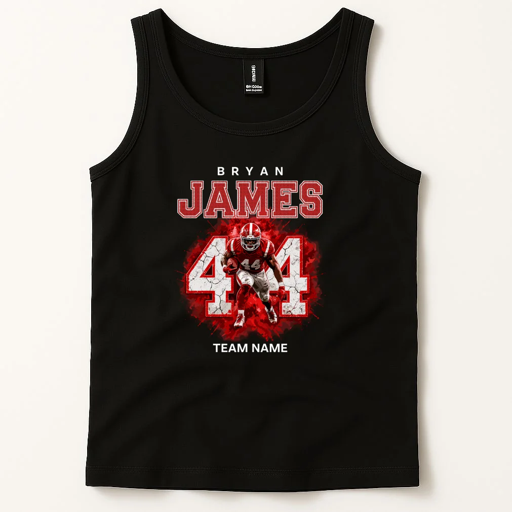 Football Player Name Personalized Custom Team Gift  - Custom Football Jersey Player Design Men's Tank Top - Front 1