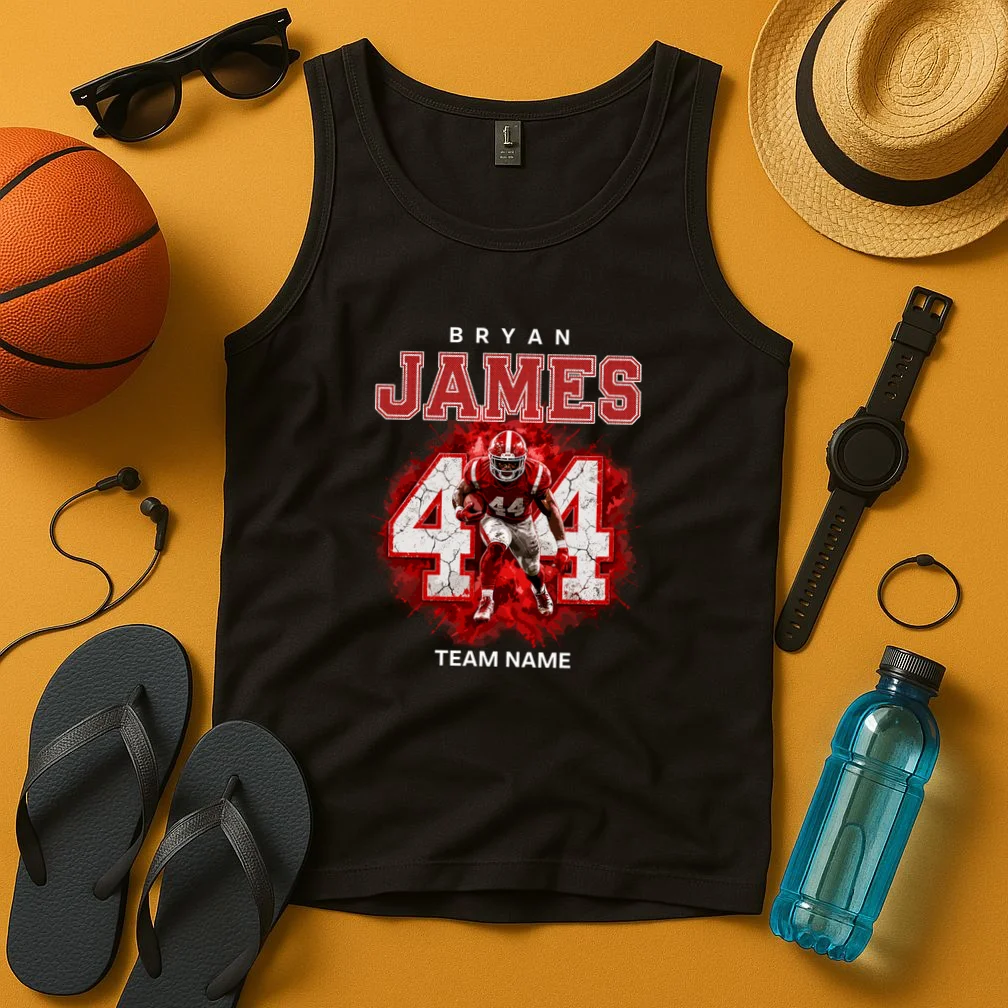 Football Player Name Personalized Custom Team Gift  - Custom Football Jersey Player Design Men's Tank Top - Front 3