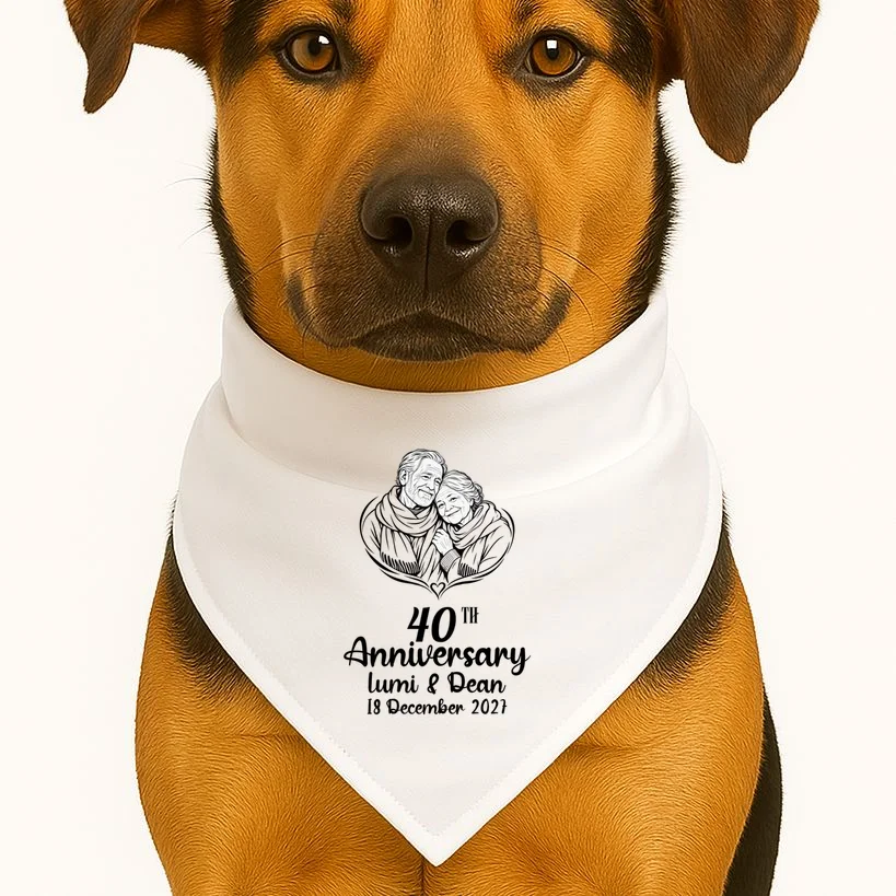 Forever Together Anniversary Keepsake Dog Bandana - Front 1