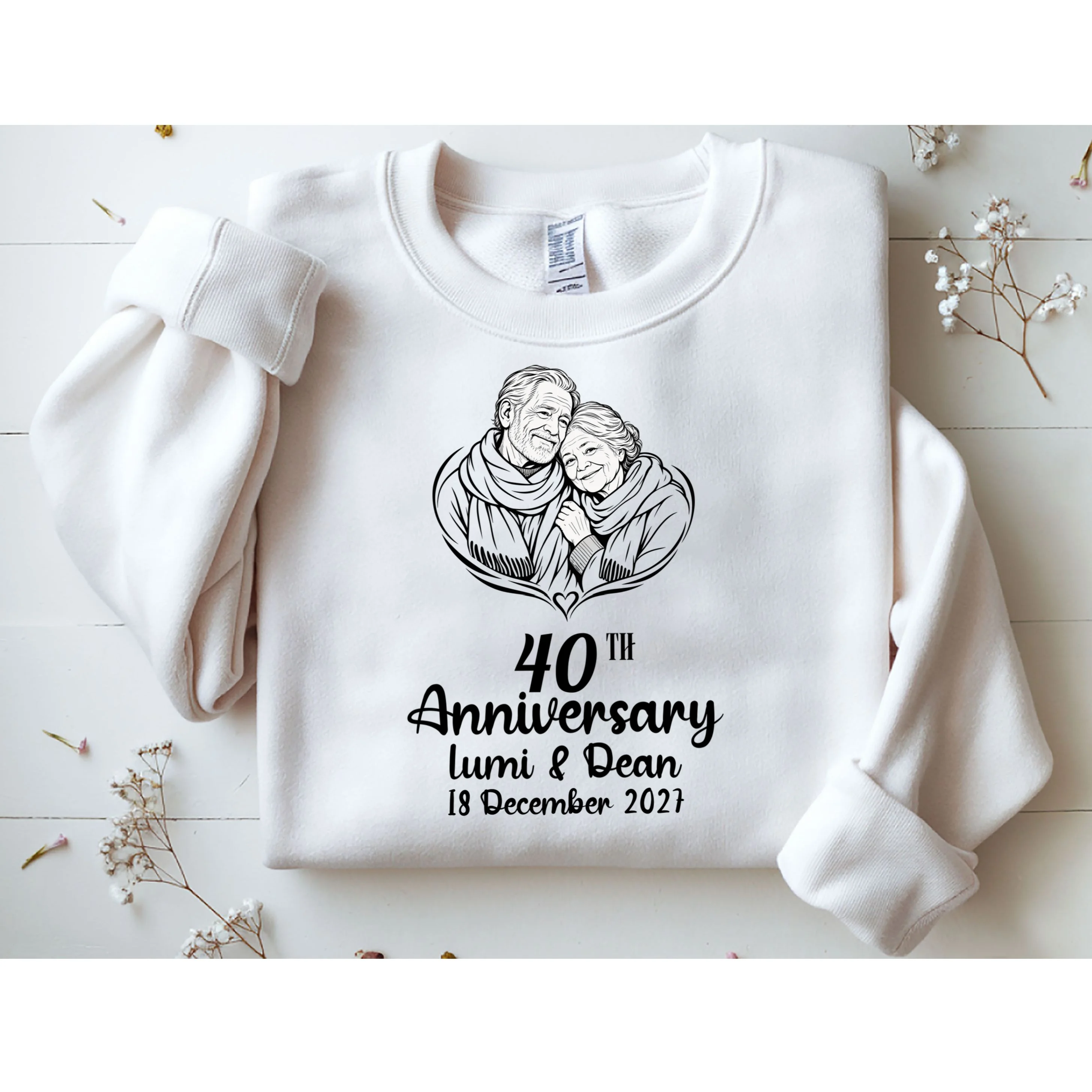 Forever Together Anniversary Keepsake Men's Sweatshirt - Front 1