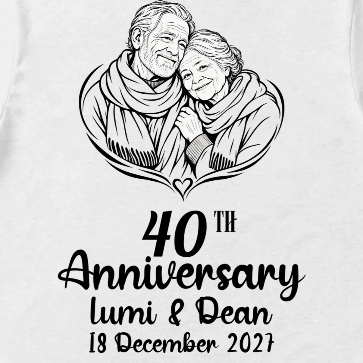 Forever Together Anniversary Keepsake Men's T-Shirt - Front - Close-up