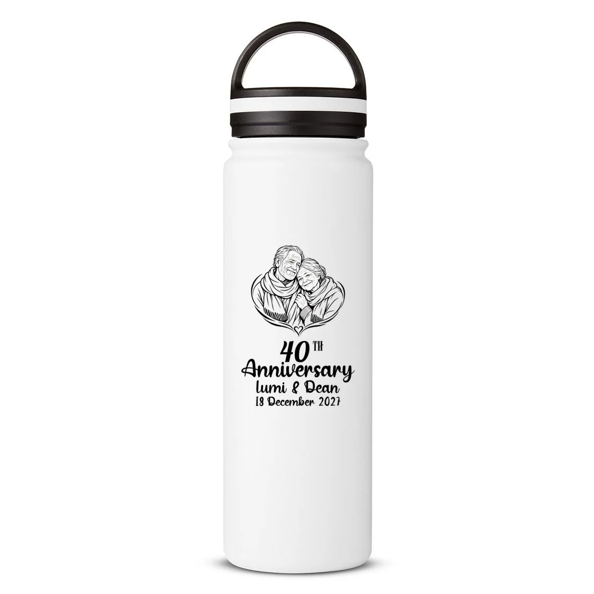 Forever Together Anniversary Keepsake 24oz Water Bottle Front