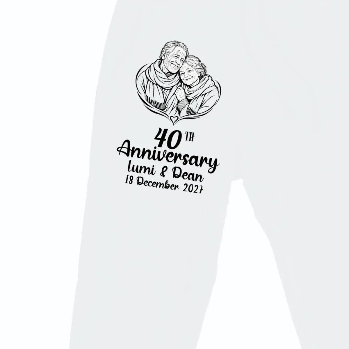 Forever Together Anniversary Keepsake Men's Sweatpants - Front - Close-up