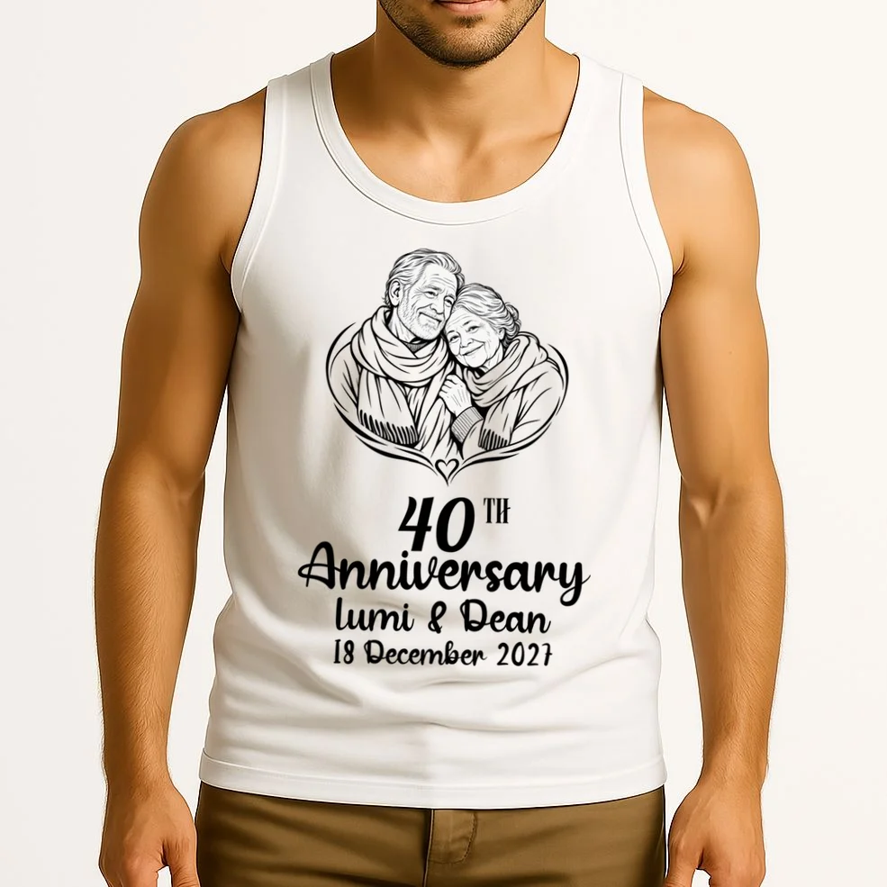 Forever Together Anniversary Keepsake Men's Tank Top - Front 2