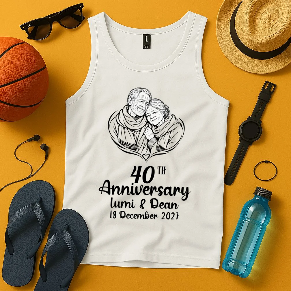 Forever Together Anniversary Keepsake Men's Tank Top - Front 3