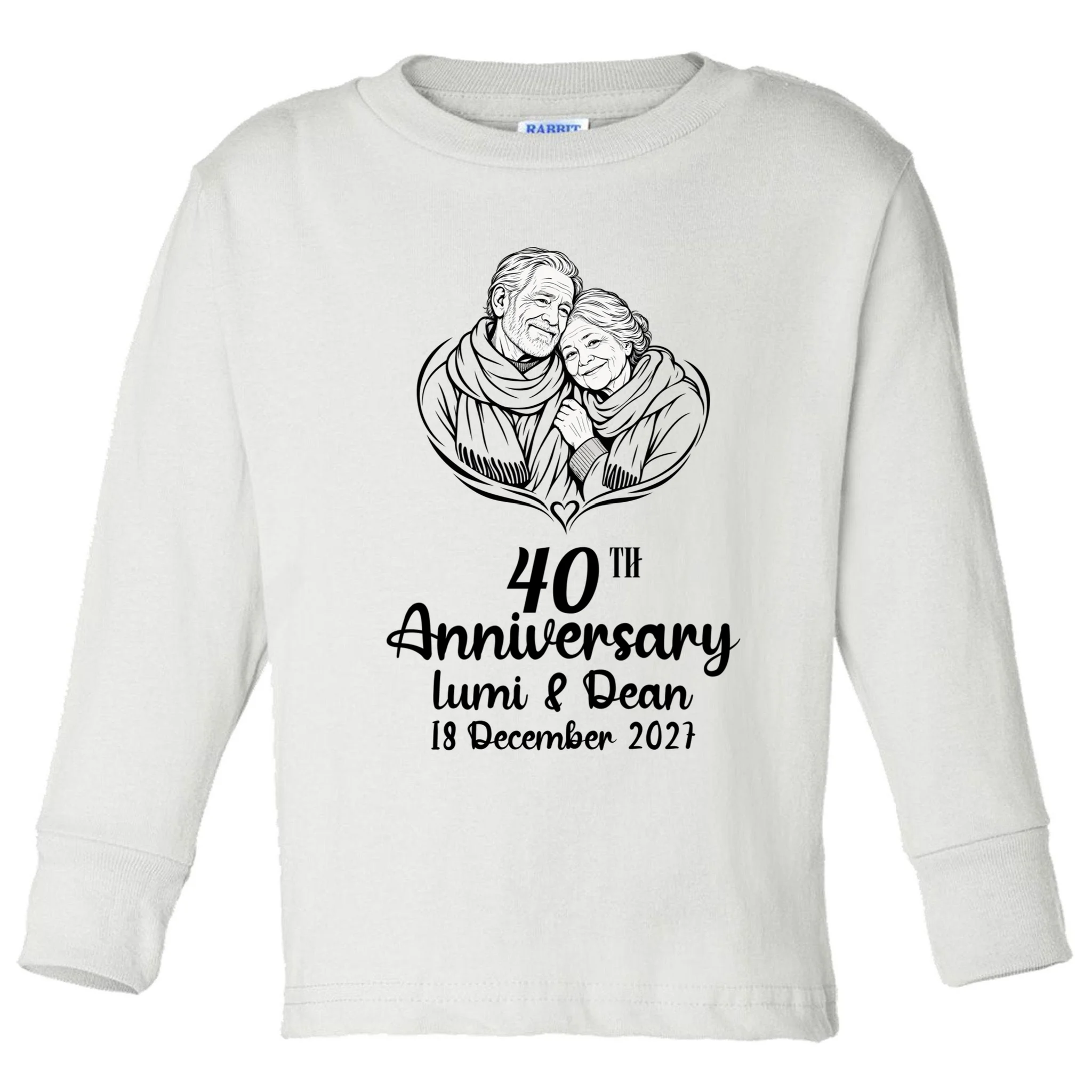 Forever Together Anniversary Keepsake Toddler Long Sleeve Shirt - Front