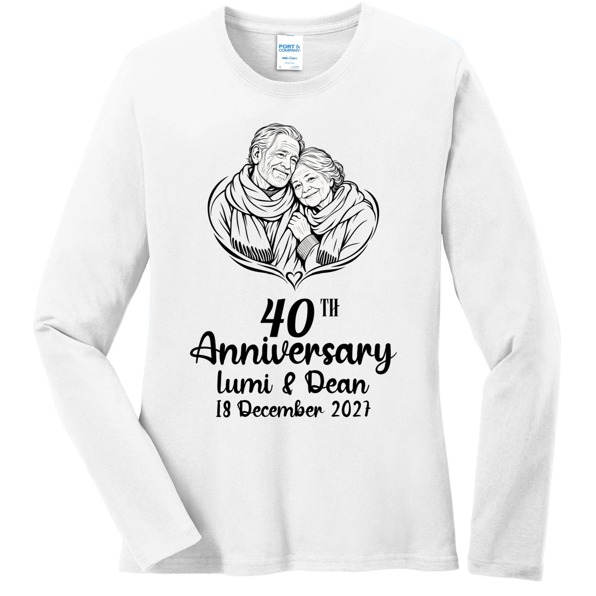 Forever Together Anniversary Keepsake Women's Long Sleeve Shirt Front
