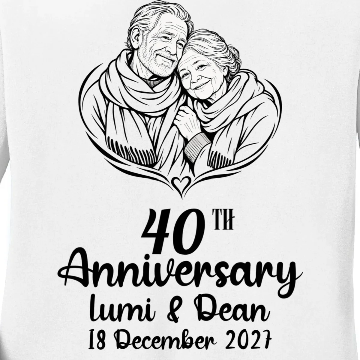 Forever Together Anniversary Keepsake Women's Long Sleeve Shirt - Front - Close-up