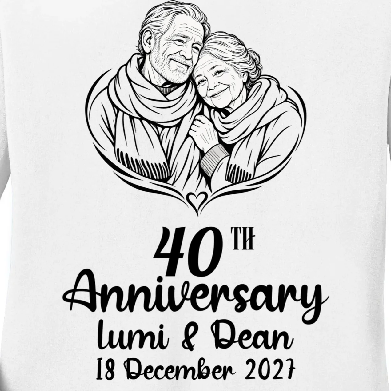 Forever Together Anniversary Keepsake Women's Long Sleeve Shirt - Front - Close-up