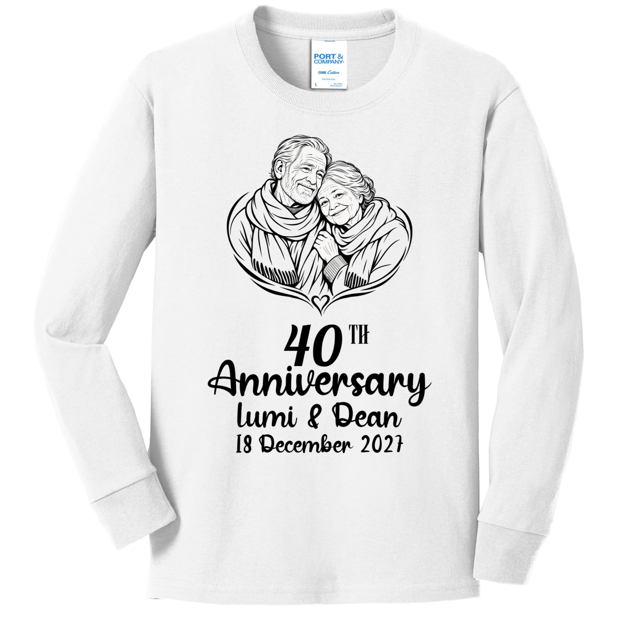 Forever Together Anniversary Keepsake Kids Long Sleeve Shirt Front