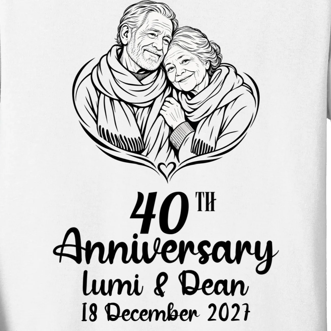 Forever Together Anniversary Keepsake Kids Long Sleeve Shirt - Front - Close-up