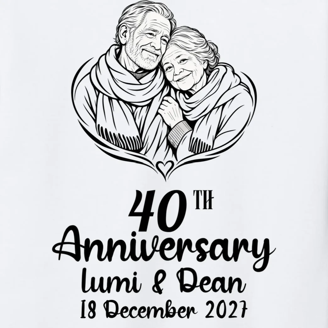 Forever Together Anniversary Keepsake Kids Long Sleeve Pajamas - Front - Close-up