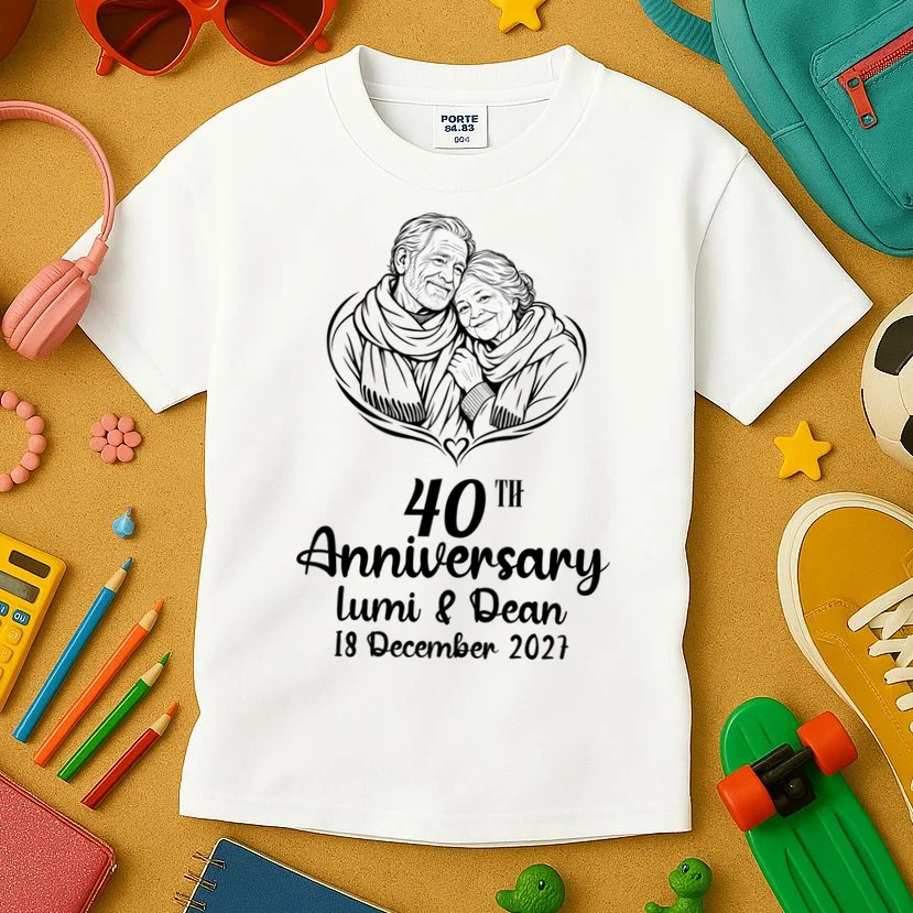 Forever Together Anniversary Keepsake Kids T-Shirt - Front 2