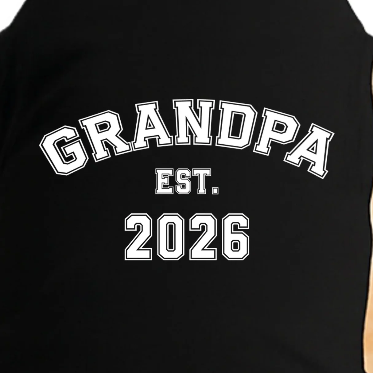 Grandpa Est 2026, Custom Text and year, Est, Dad, fathers day - Personalized Family Doggie Tank - Front - Close-up