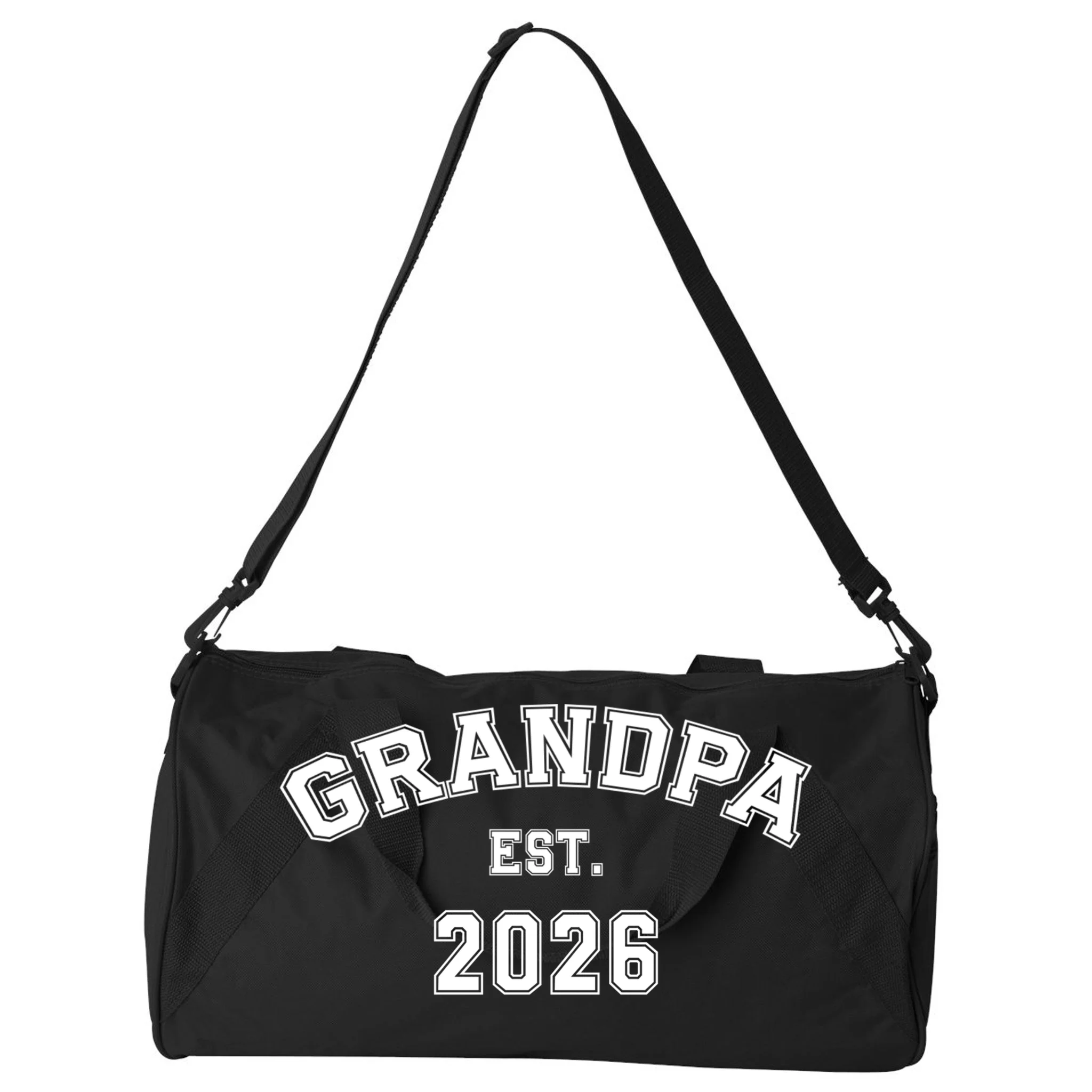 Grandpa Est 2026, Custom Text and year, Est, Dad, fathers day - Personalized Family Duffel Bag - Front