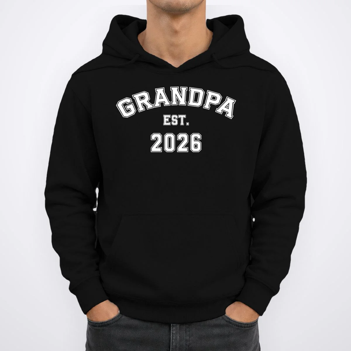 Grandpa Est 2026, Custom Text and year, Est, Dad, fathers day - Personalized Family Hoodie - Front 1