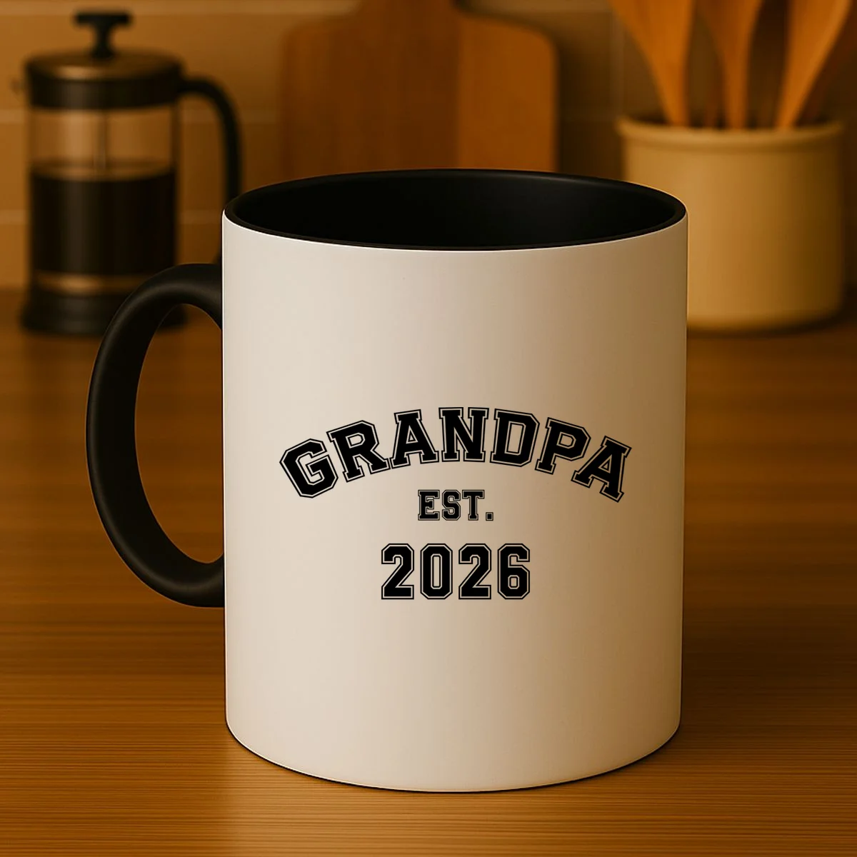 Grandpa Est 2026, Custom Text and year, Est, Dad, fathers day - Personalized Family Coffee Mug - Front 3