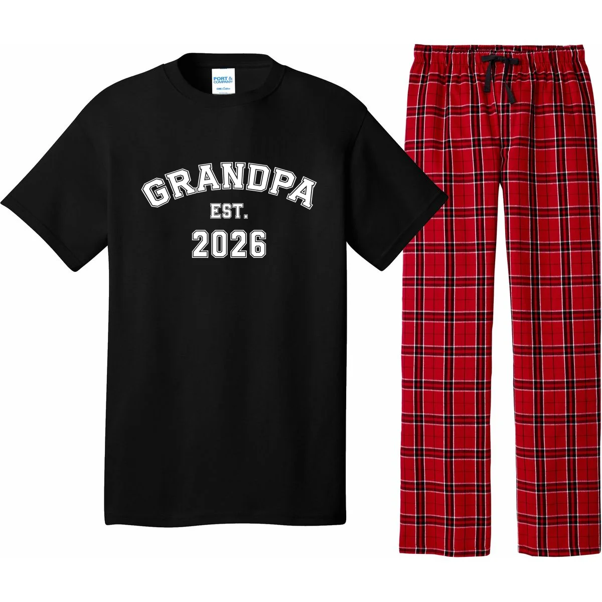 Grandpa Est 2026, Custom Text and year, Est, Dad, fathers day - Personalized Family Pajama Set - Front