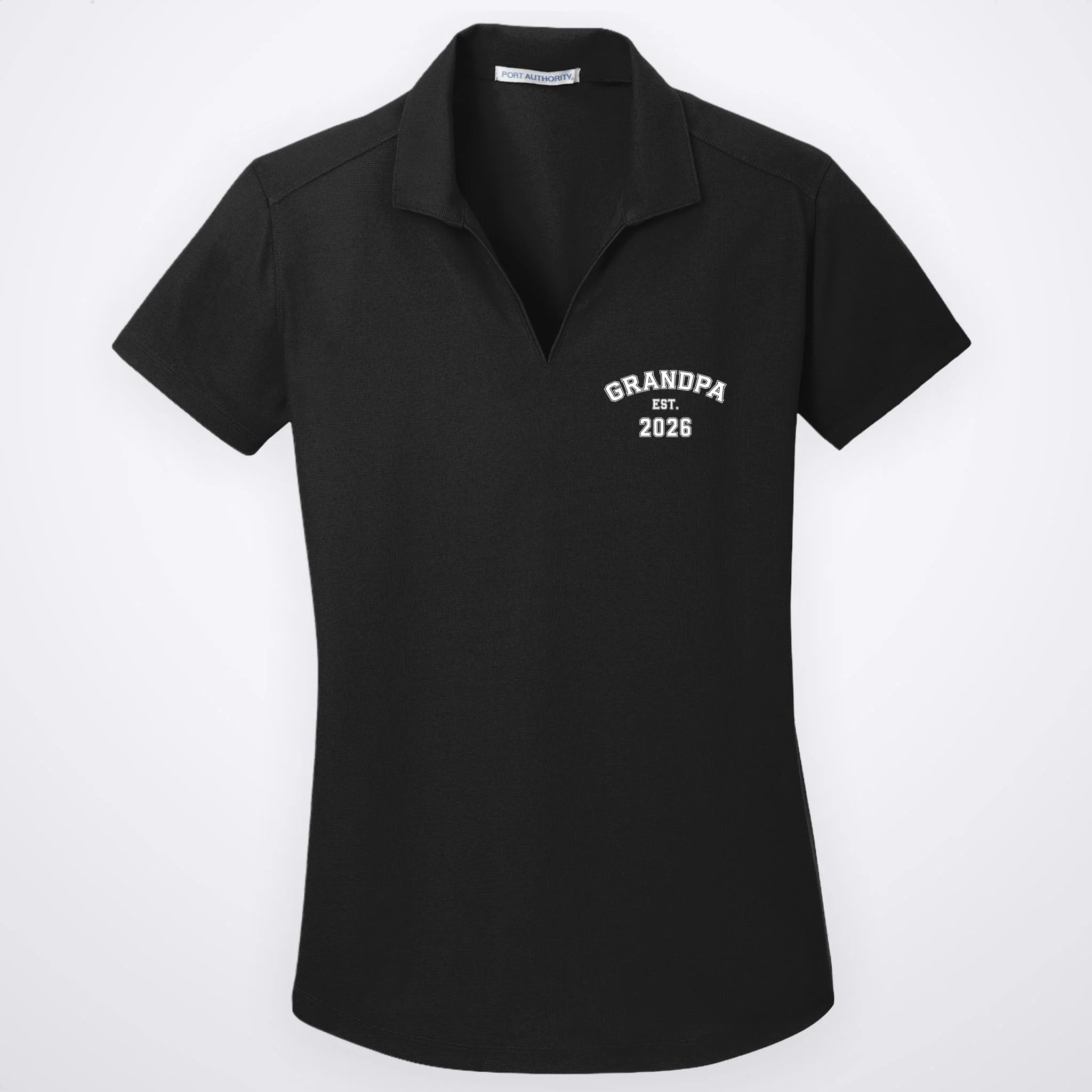 Grandpa Est 2026, Custom Text and year, Est, Dad, fathers day - Personalized Family Women's Polo - Front