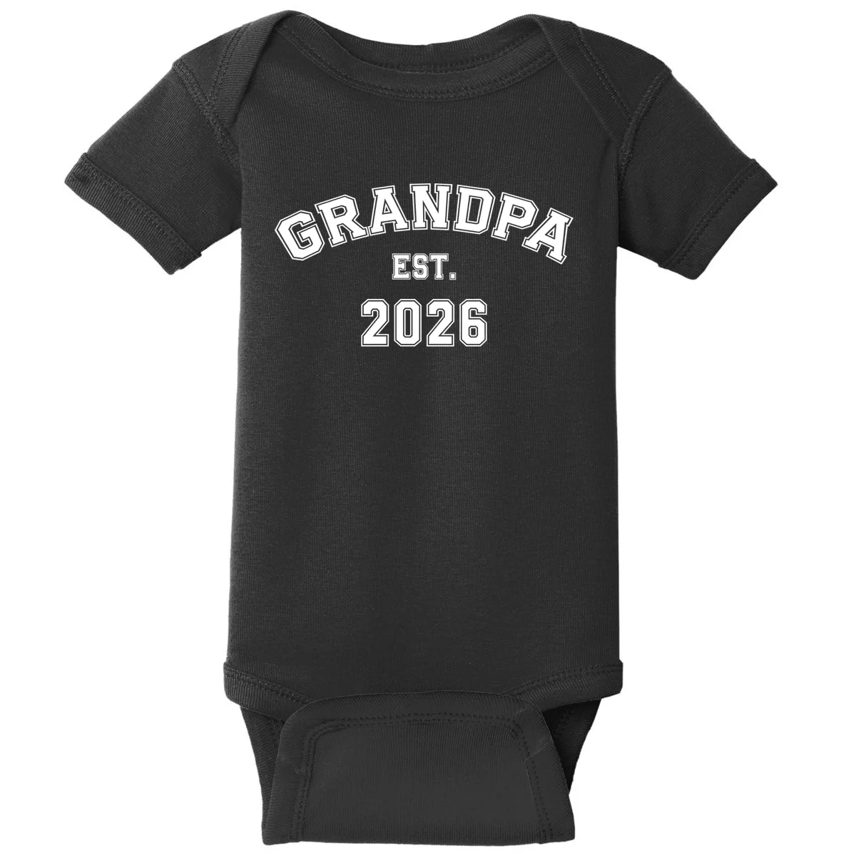 Grandpa Est 2026, Custom Text and year, Est, Dad, fathers day - Personalized Family Baby Bodysuit - Front