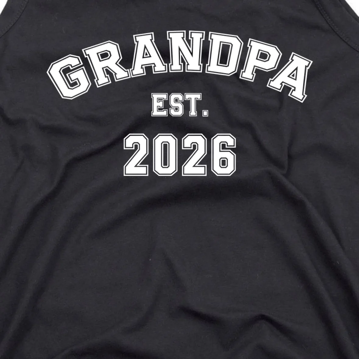 Grandpa Est 2026, Custom Text and year, Est, Dad, fathers day - Personalized Family Men's Tank Top - Front - Close-up