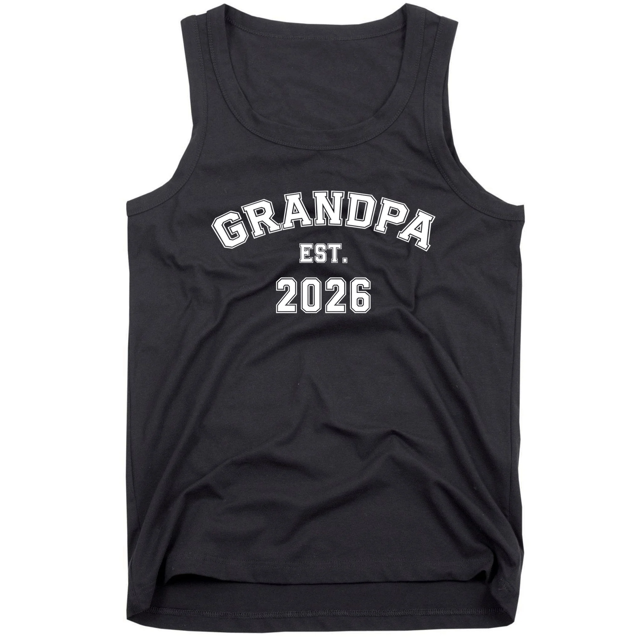 Grandpa Est 2026, Custom Text and year, Est, Dad, fathers day - Personalized Family Men's Tank Top - Front
