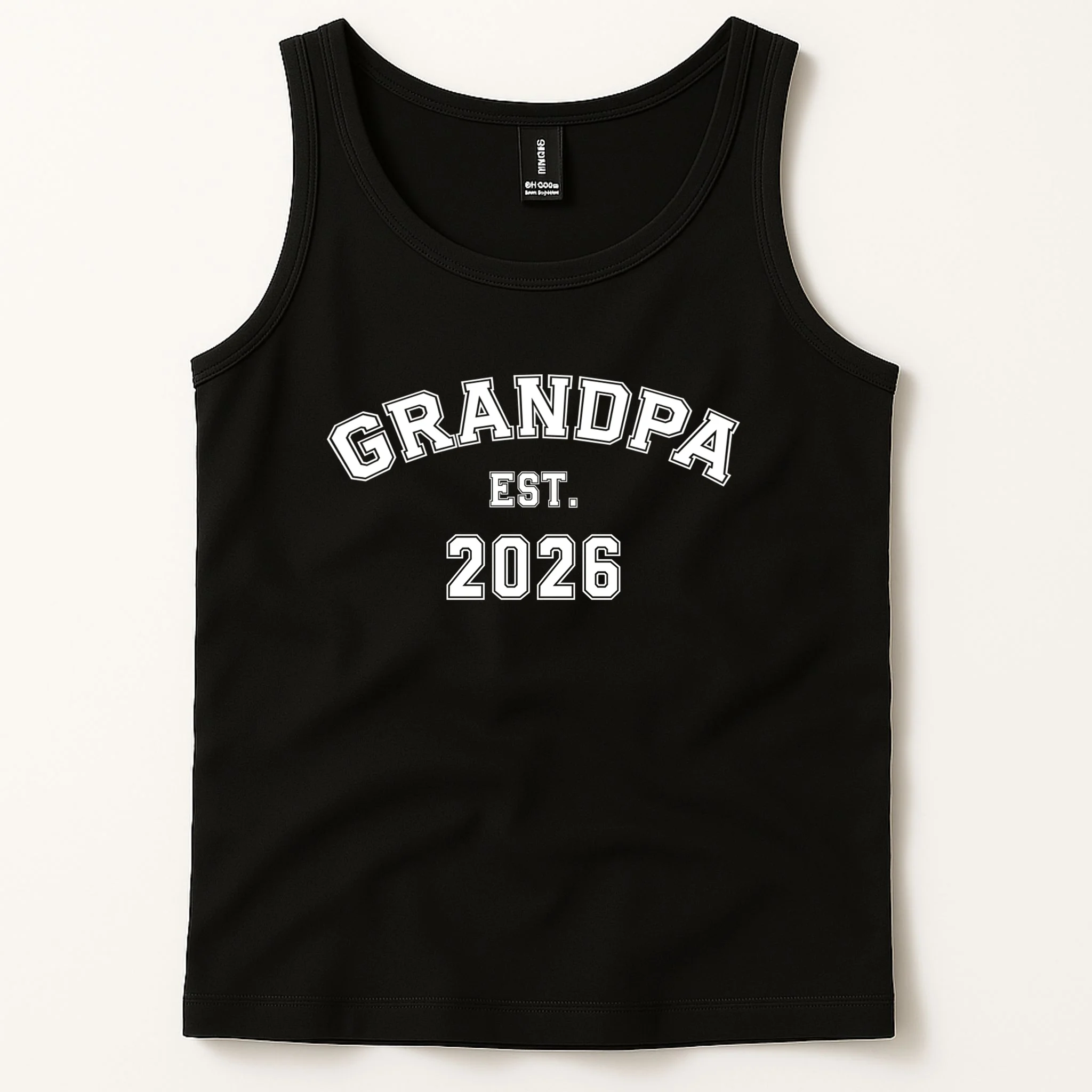 Grandpa Est 2026, Custom Text and year, Est, Dad, fathers day - Personalized Family Men's Tank Top - Front 1