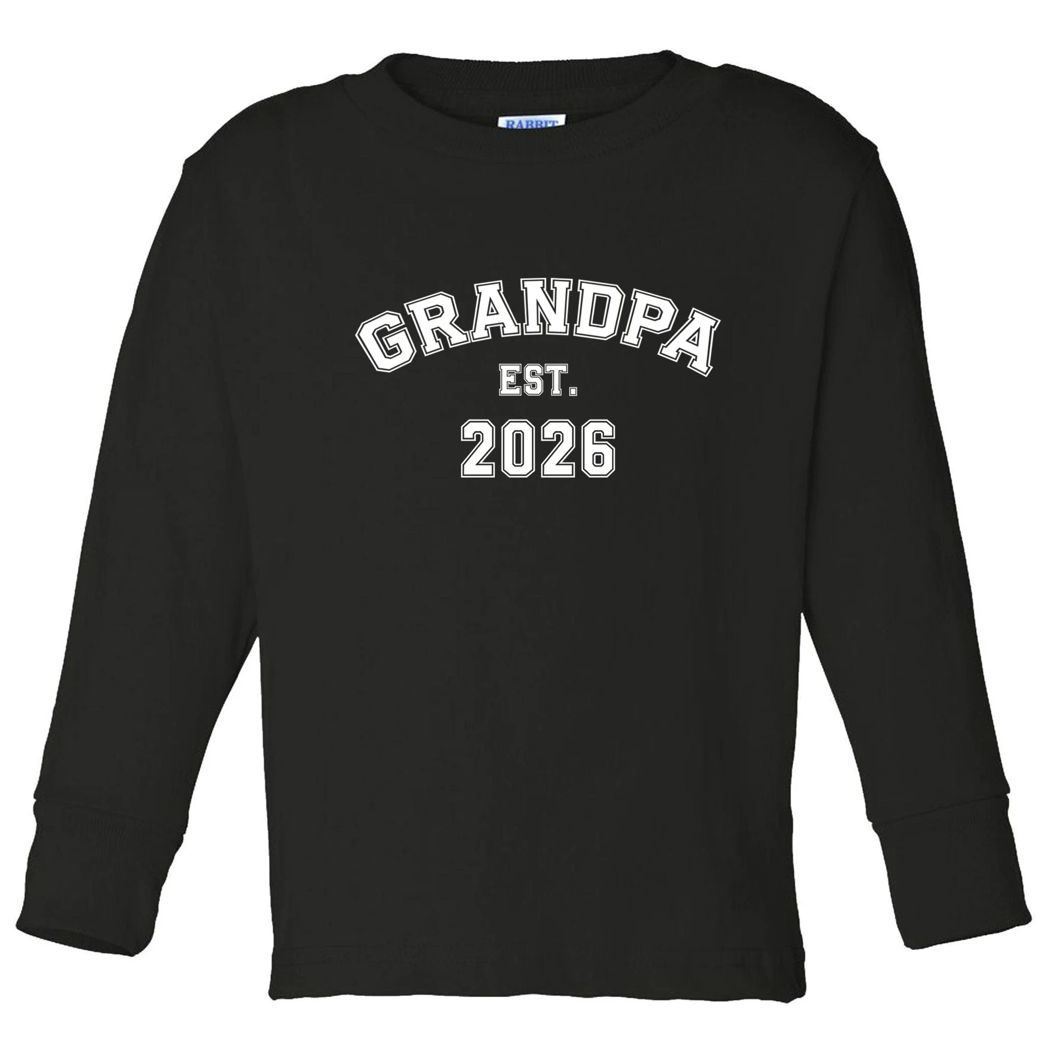 Grandpa Est 2026, Custom Text and year, Est, Dad, fathers day - Personalized Family Toddler Long Sleeve Shirt - Front
