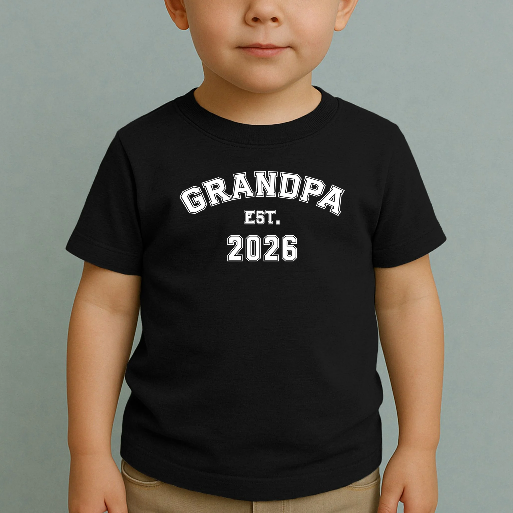 Grandpa Est 2026, Custom Text and year, Est, Dad, fathers day - Personalized Family Toddler T-Shirt - Front 1