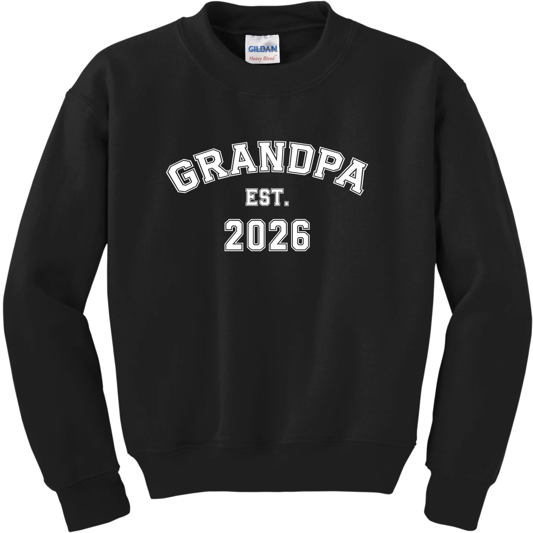 Grandpa Est 2026, Custom Text and year, Est, Dad, fathers day - Personalized Family Kids Sweatshirt - Front