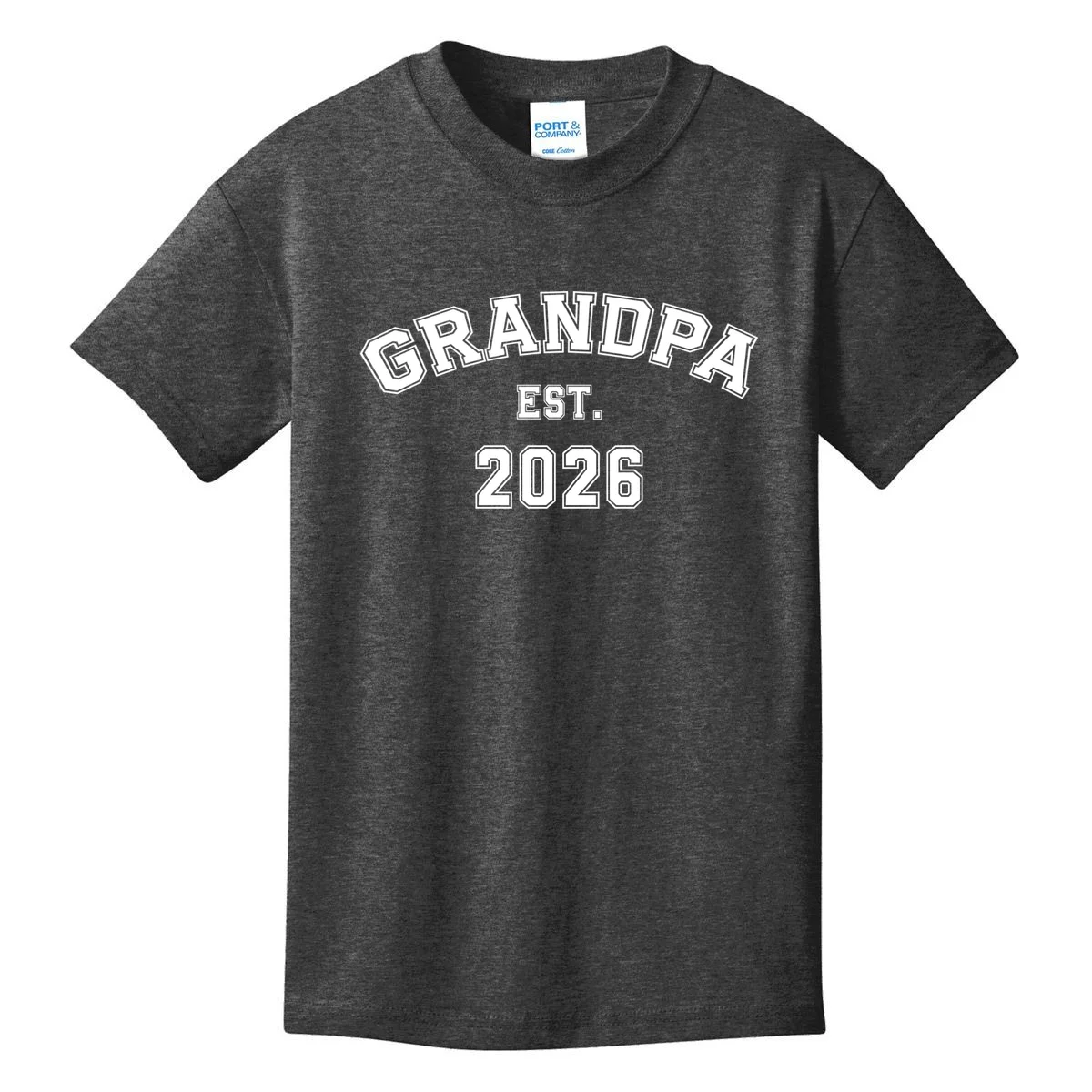 Grandpa Est 2026, Custom Text and year, Est, Dad, fathers day - Personalized Family Kids T-Shirt - Front