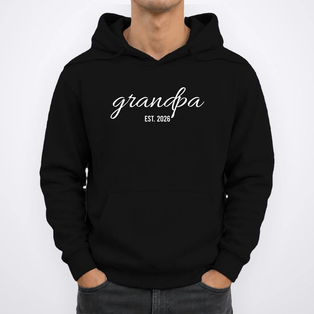 Grandpa Est. 2026 Personalized Gift Hoodie - Front 1