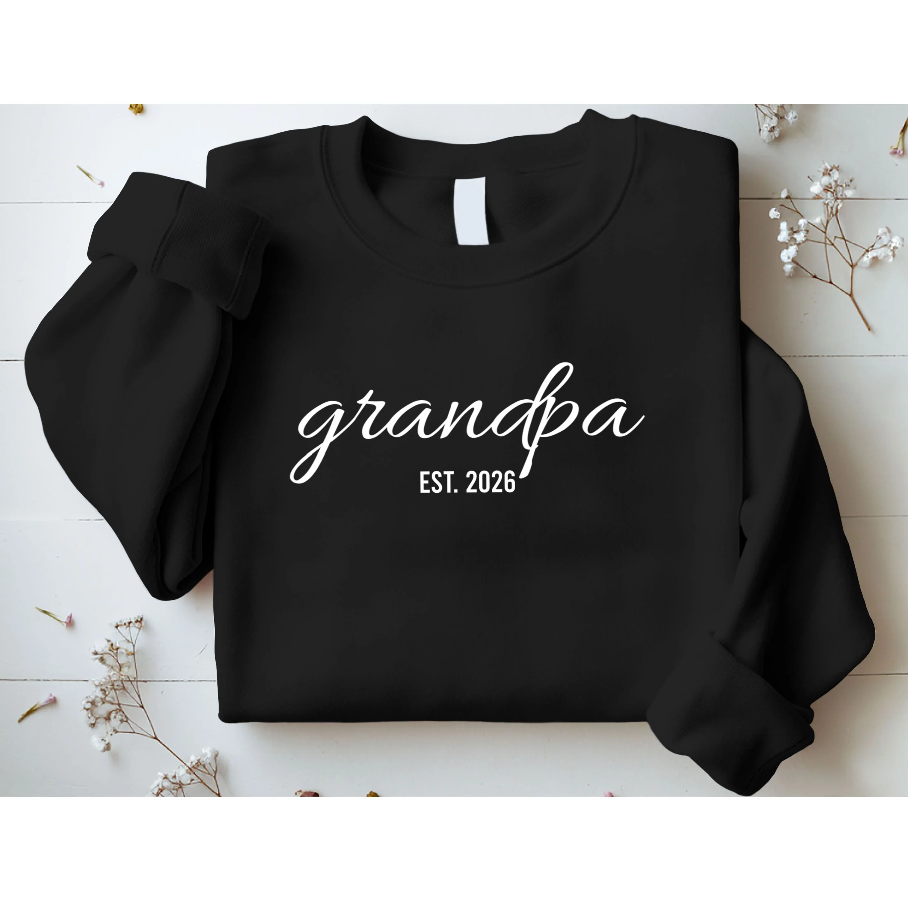 Grandpa Est. 2026 Personalized Gift Sweatshirt - Front 1