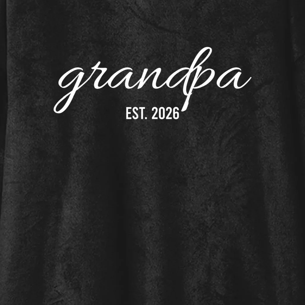 Grandpa Est. 2026 Personalized Gift Hooded Blanket - Front - Close-up