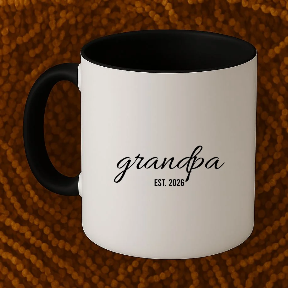 Grandpa Est. 2026 Personalized Gift Coffee Mug - Front 1