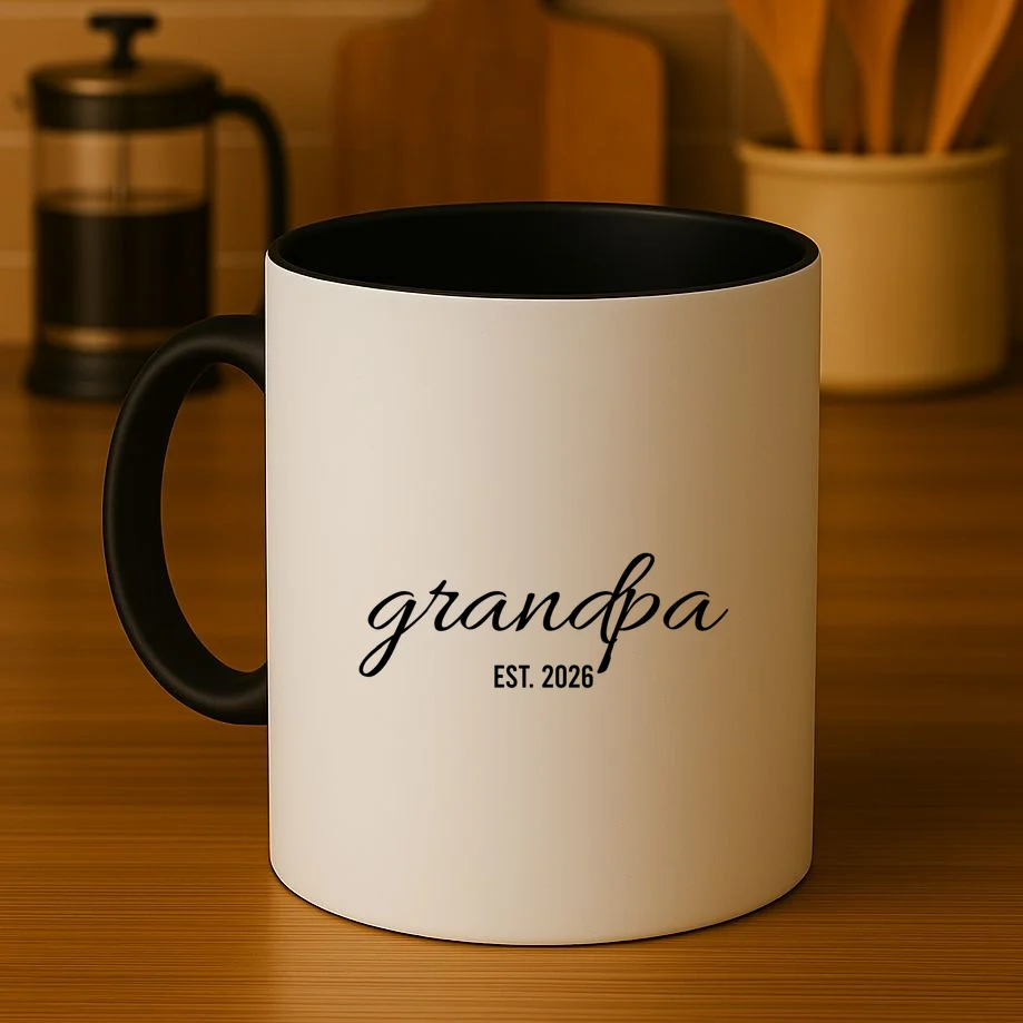 Grandpa Est. 2026 Personalized Gift Coffee Mug - Front 3