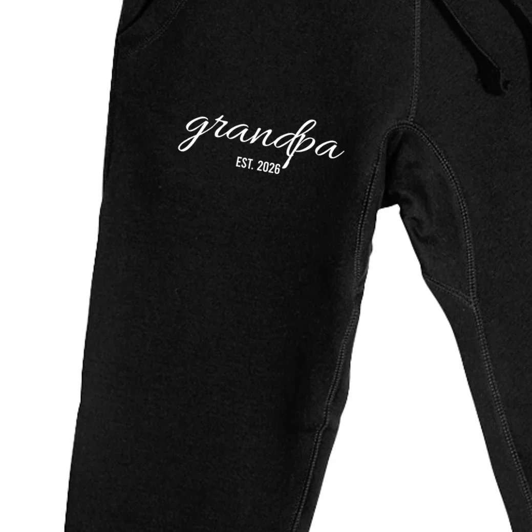 Grandpa Est. 2026 Personalized Gift Men's Sweatpants - Front - Close-up