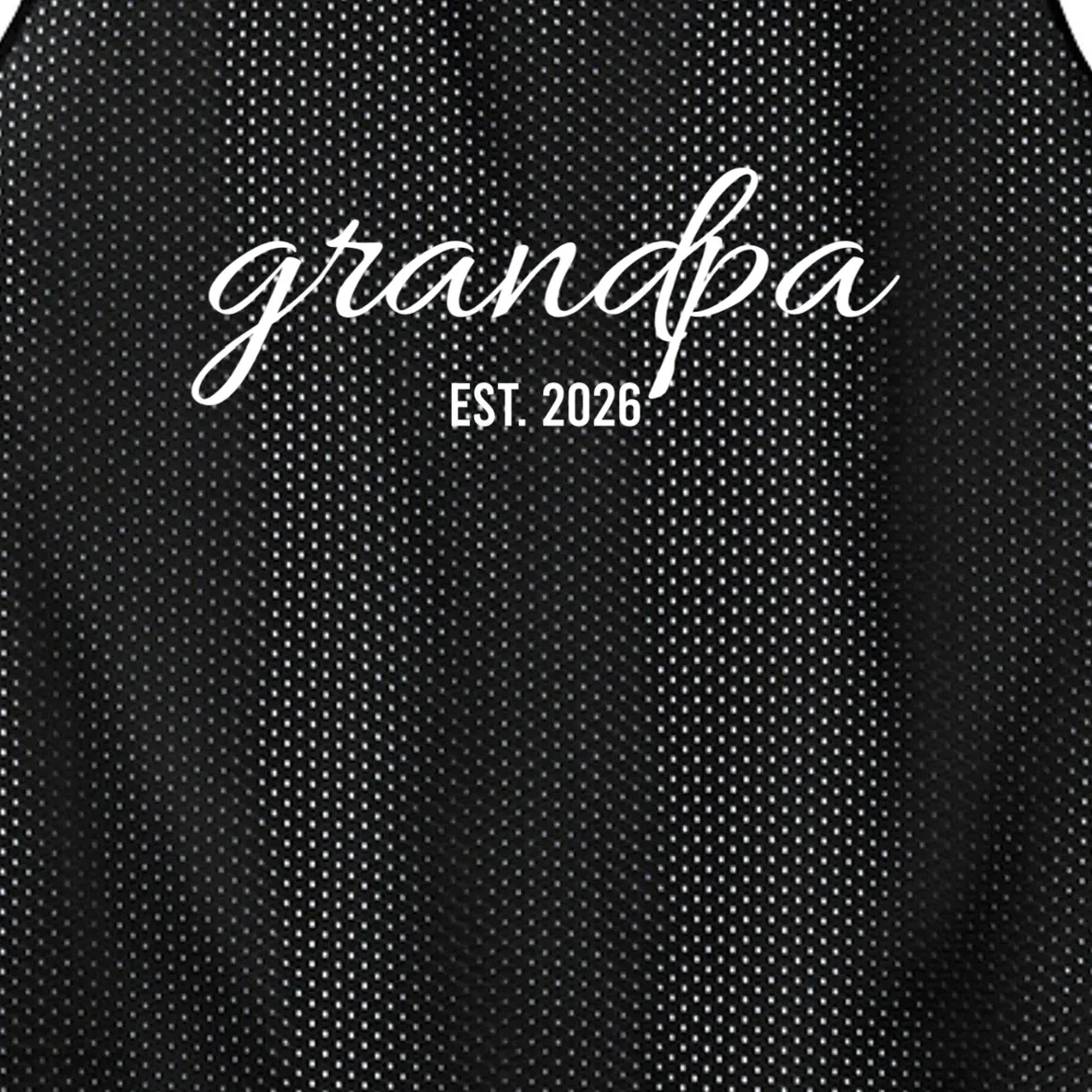 Grandpa Est. 2026 Personalized Gift Men's Basketball Jersey - Front - Close-up