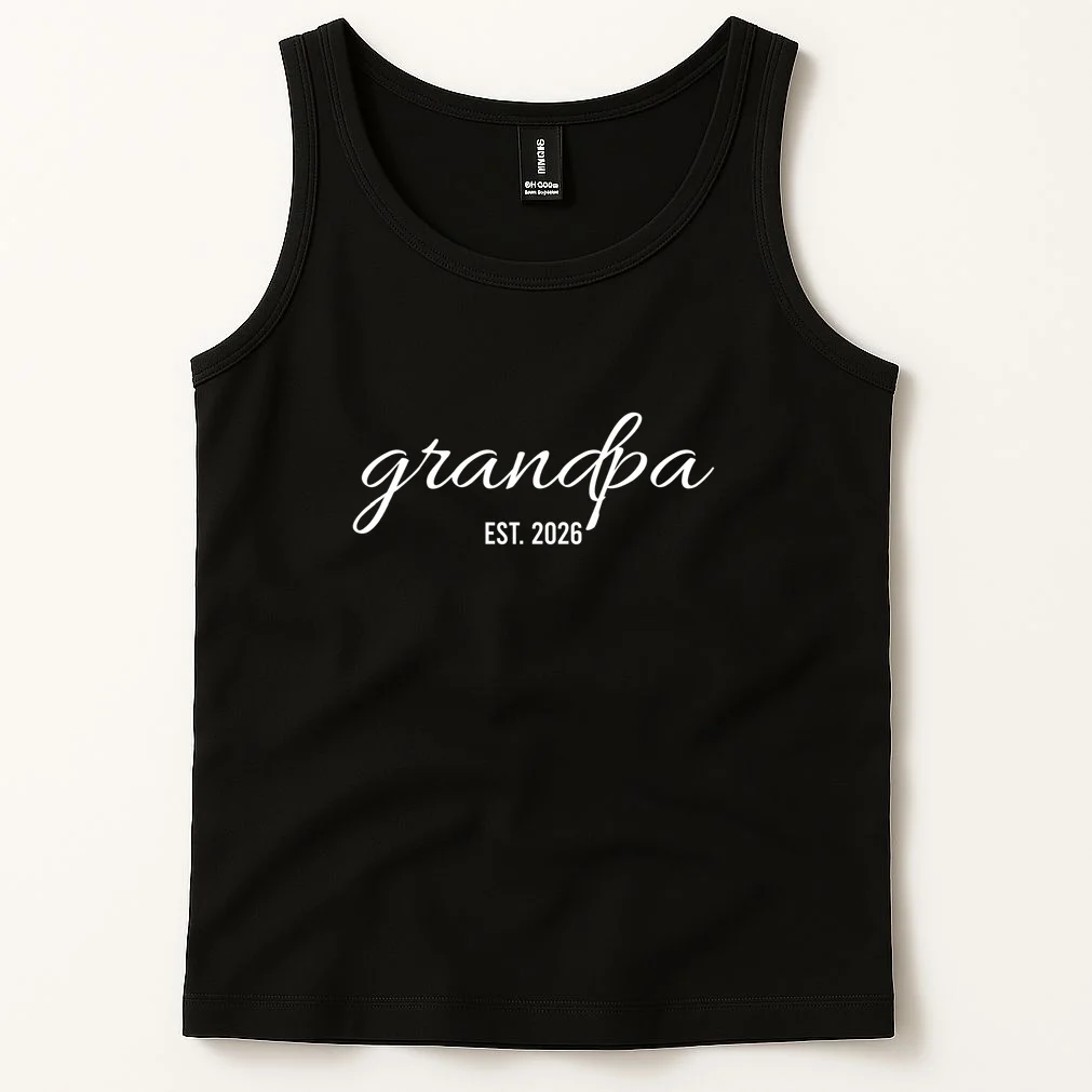 Grandpa Est. 2026 Personalized Gift Tank Top - Front 1