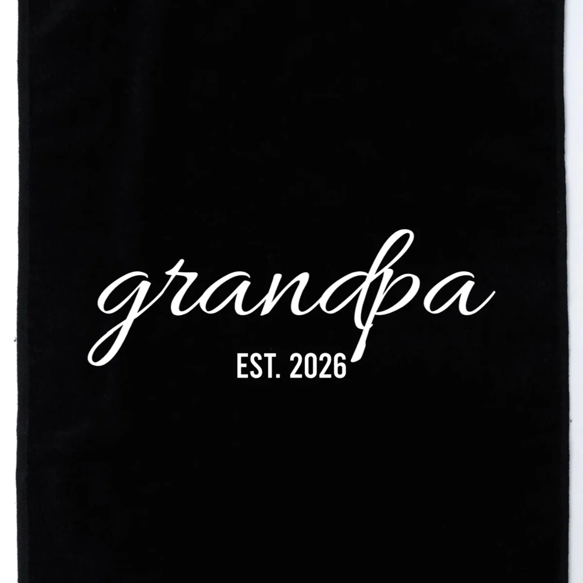 Grandpa Est. 2026 Personalized Gift Golf Towel - Front - Close-up