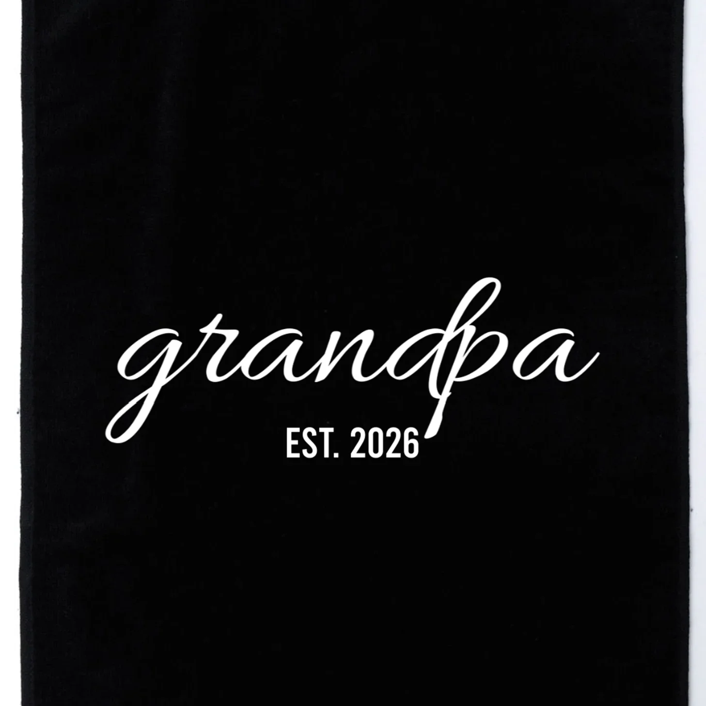 Grandpa Est. 2026 Personalized Gift Golf Towel - Front - Close-up