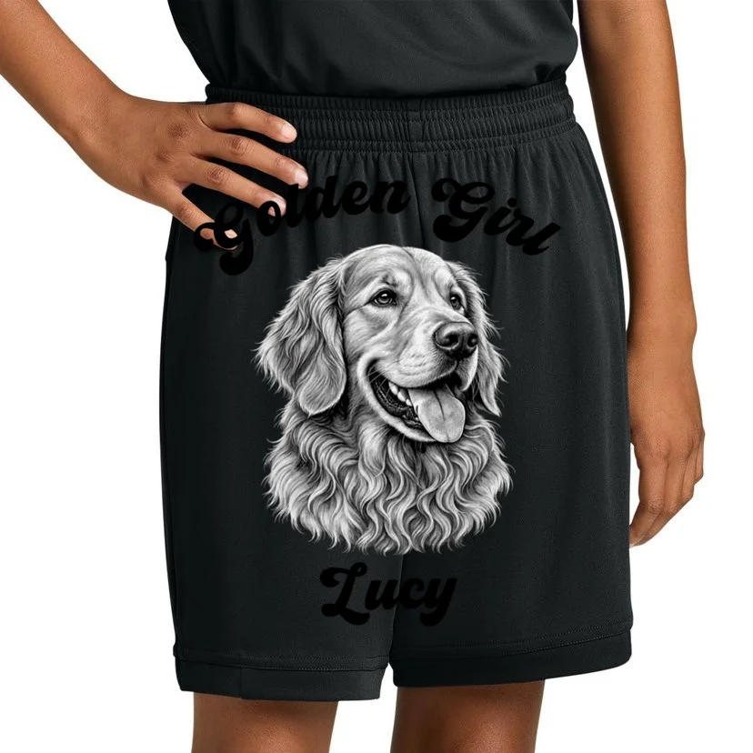 Golden Retriever Golden Boy Golden Girl Personalized Pet Name Kids Shorts - Front 1