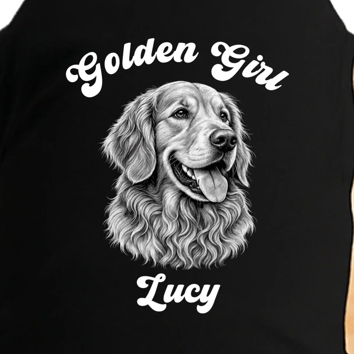 Golden Retriever Golden Boy Golden Girl Personalized Pet Name Doggie Tank - Front - Close-up